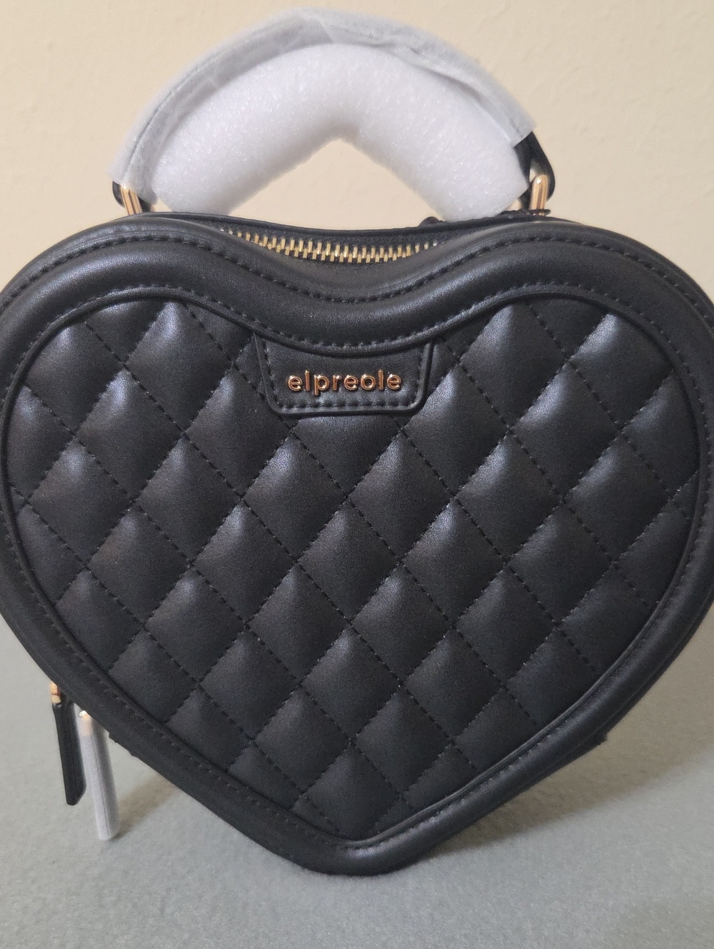 Elpreole Amia Quilted Black Heart Top Handle Crossbody Bag Purse - New with Tags